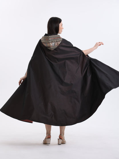 BURNOUS TAFFETA - BLACK/PINK