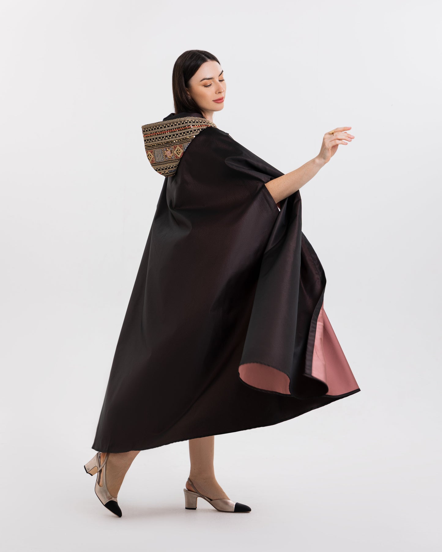 BURNOUS TAFFETA - BLACK/PINK